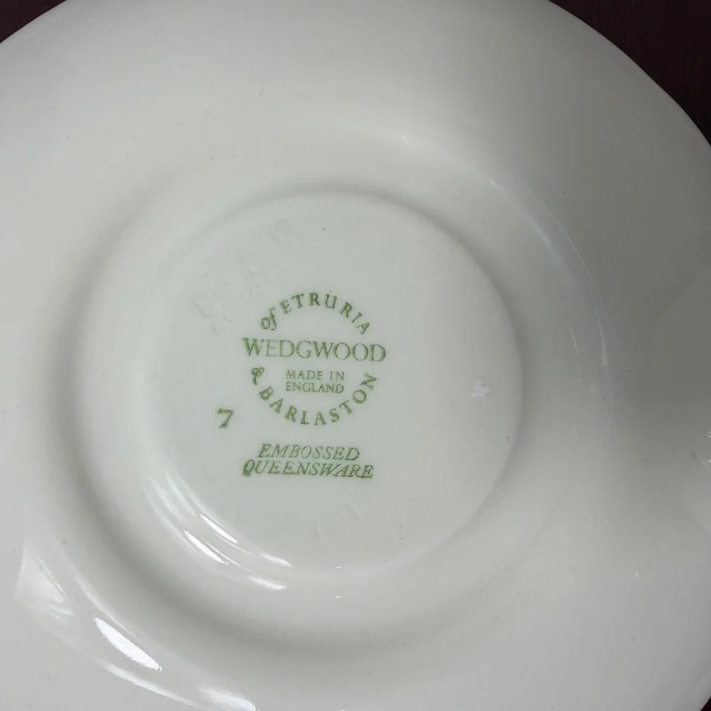 Vintage Wedgwood Queensware Blue Grapevine Tea Cup Saucer Grandmillennial Decor
